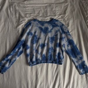Garage Blue and White Tie-Dye Top